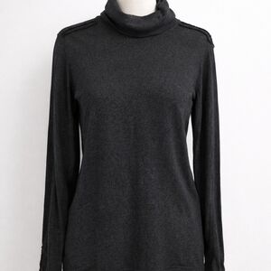 Luisa Cerano Charcoal Turtleneck Sweater – Designer Knit Top